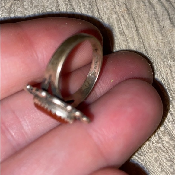 925 Sterling silver vintage ring carnelian - Picture 4 of 9
